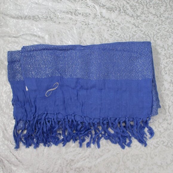 BLUE Infinite Sign Embroidery Scarf - Picture 9 of 9
